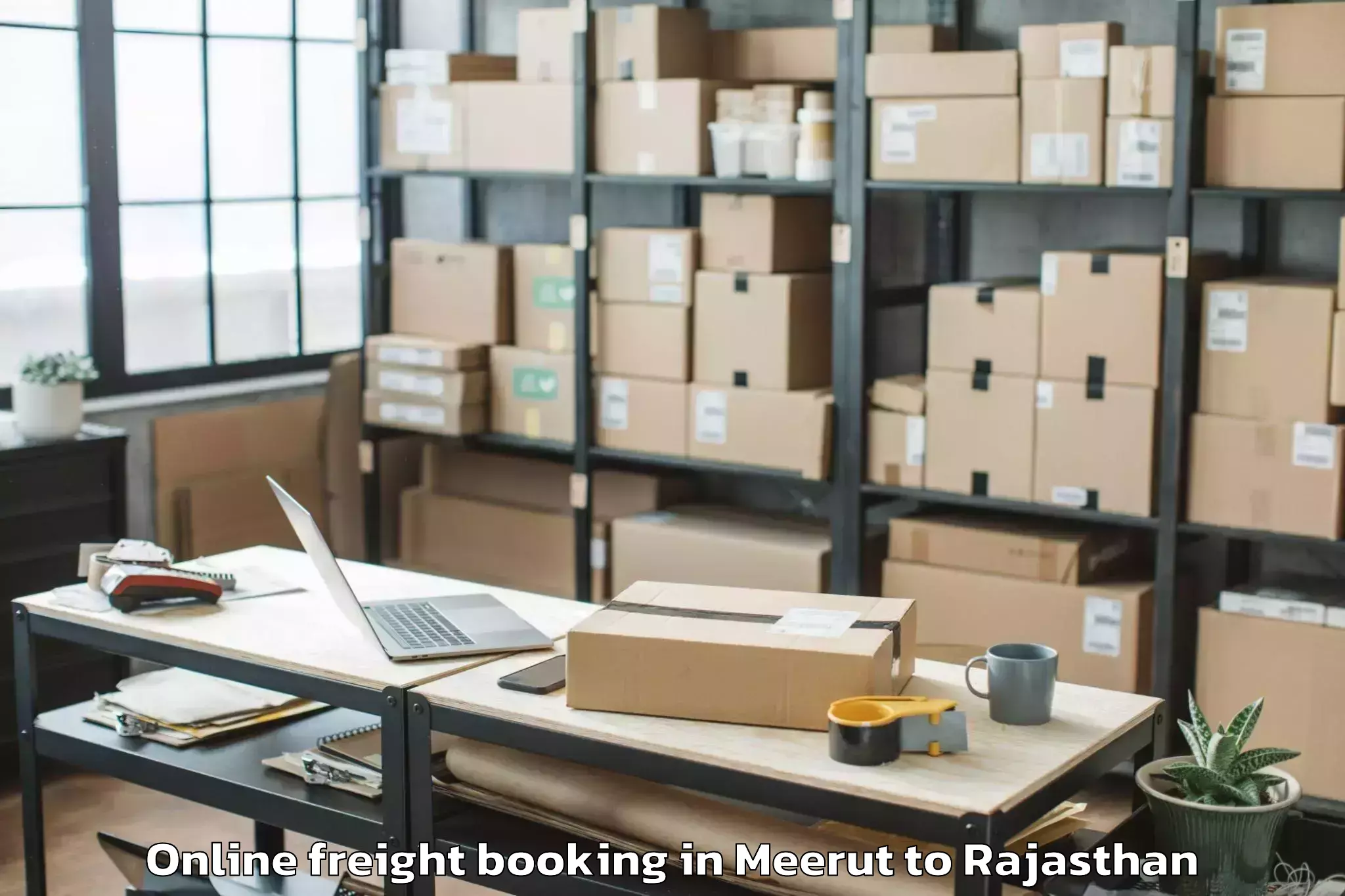 Reliable Meerut to Mahindra World City Jaipur Online Freight Booking